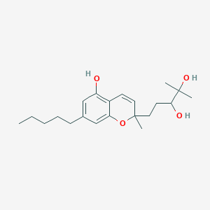 Chemical structure of (±)-6',7'-dihydroxy Cannabichromene