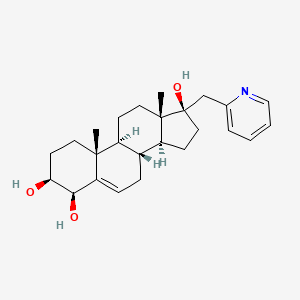 Chemical structure of (3β,4β,17β)-17-(2-Pyridinylmethyl)androst-5-ene-3,4,17-triol