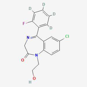 Chemical structure of 2-Hydroxyethylflurazepam-d4 (CRM)