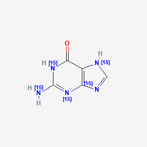 Chemical structure of Guanine-15N5