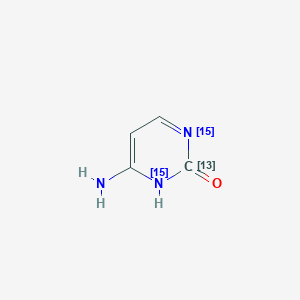 Chemical structure of Cytosine-13C,15N2