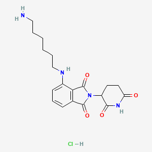 Chemical structure of Pomalidomide 4'-alkylC6-amine (hydrochloride)