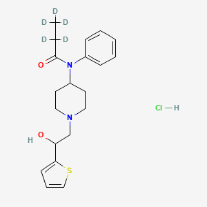 Chemical structure of beta-Hydroxythiofentanyl-d5 (hydrochloride)