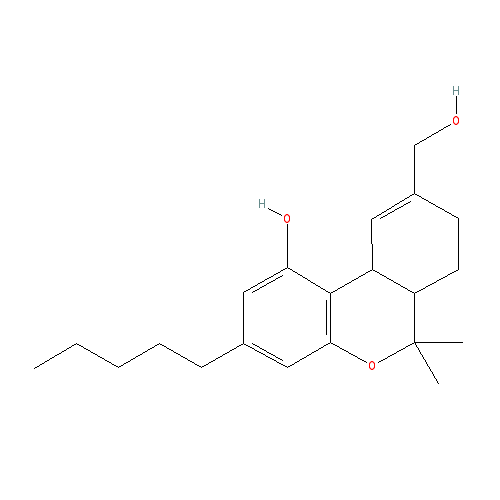 Chemical structure of (-)-11-hydroxy-δ9-THC