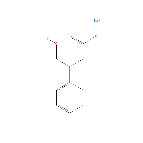 Chemical structure of β-phenyl GHB (sodium salt)