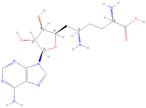 Chemical structure of Sinefungin (trifluoroacetate salt)