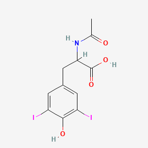 Chemical structure of N-Acetyl-3,5-diiodo-L-tyrosine