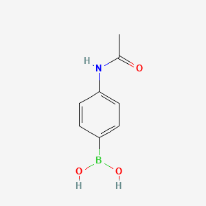 Chemical structure of 4-Acetamidophenylboronic acid