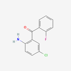 Chemical structure of 2-Amino-5-chloro-2′-fluorobenzophenone