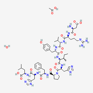 Chemical structure of Angiotensin I human acetate salt hydrate