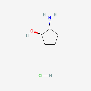 Chemical structure of (1R,2R)-2-aminocyclopentan-1-ol hydrochloride