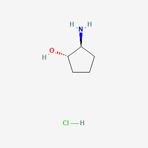 Chemical structure of (1S,2S)-2-aminocyclopentan-1-ol hydrochloride