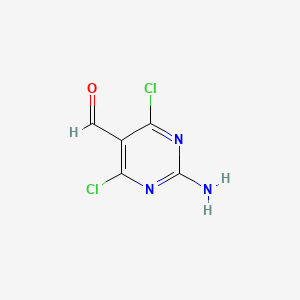 Chemical structure of 2-Amino-4,6-dichloropyrimidine-5-carboxaldehyde