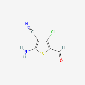 Chemical structure of 2-Amino-4-chloro-5-formyl-3-thiophenecarbonitrile