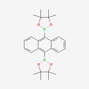 Chemical structure of 9,10-Anthracenediboronic acid bis(pinacol) ester