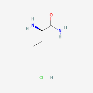 Chemical structure of (2R)-2-aminobutanamide hydrochloride