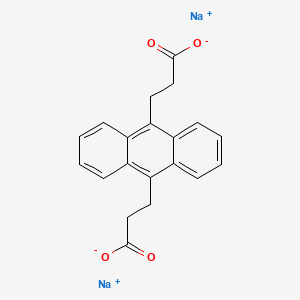 Chemical structure of Anthracene-9,10-dipropionic acid disodium salt