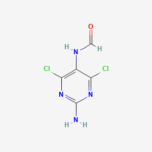 Chemical structure of 2-Amino-4,6-dichloro-5-formamidopyrimidine