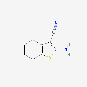 Chemical structure of 2-amino-4,5,6,7-tetrahydro-1-benzothiophene-3-carbonitrile