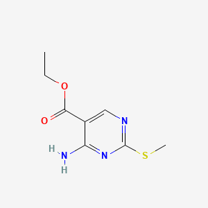Chemical structure of Ethyl 4-amino-2-(methylthio)pyrimidine-5-carboxylate