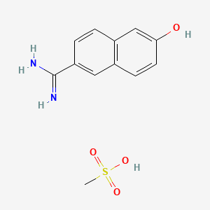 Chemical structure of 6-Amidino-2-naphthol Methanesulfonate