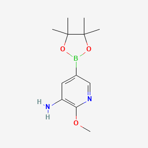 Chemical structure of 3-Amino-2-methoxypyridine-5-boronic acid pinacol ester