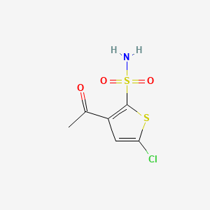 Chemical structure of 3-Acetyl-2-(aminosulfonyl)-5-chlorothiophene