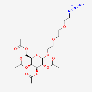 Chemical structure of 2-[2-(2-Azidoethoxy)ethoxy]ethyl 2,3,4,6-Tetra-O-acetyl-D-galactopyranoside