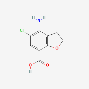 Chemical structure of 4-Amino-5-chloro-2,3-dihydrobenzofuran-7-carboxylic Acid