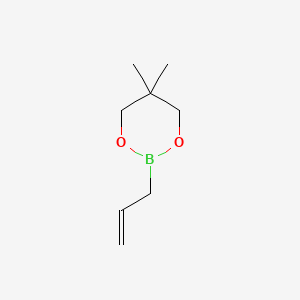 Chemical structure of 2-Allyl-5,5-dimethyl-1,3,2-dioxaborinane (stabilized with Phenothiazine)