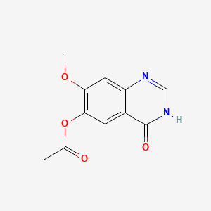 Chemical structure of 6-Acetoxy-7-methoxy-3H-quinazolin-4-one