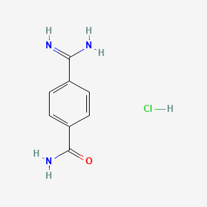 Chemical structure of 4-Amidinobenzamide Hydrochloride