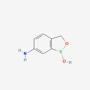 Chemical structure of 6-Aminobenzo(c)(1,2)oxaborol-1(3H)-ol