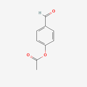 Chemical structure of 4-Acetoxybenzaldehyde