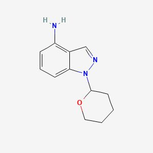 Chemical structure of 4-Amino-1-(tetrahydropyranyl)-1H-indazole