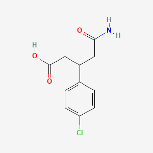 Chemical structure of 3-(4-Chlorophenyl)glutaramic acid
