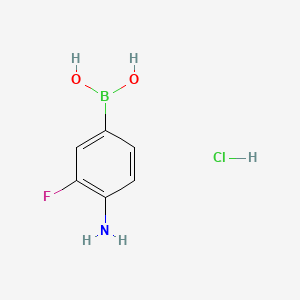 Chemical structure of 4-Amino-3-fluorophenylboronic acid hydrochloride