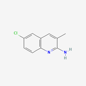 Chemical structure of 2-Amino-6-chloro-3-methylquinoline