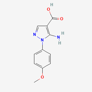 Chemical structure of 5-Amino-1-(4-methoxyphenyl)-1H-pyrazole-4-carboxylic acid