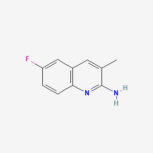 Chemical structure of 2-Amino-6-fluoro-3-methylquinoline