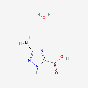 Chemical structure of 3-Amino-1,2,4-triazole-5-carboxylic acid hydrate