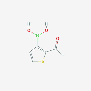 Chemical structure of 2-Acetyl-3-thiopheneboronic acid(contains varying amounts of Anhydride)