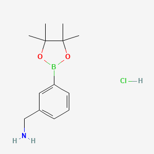 Chemical structure of 3-aminomethylphenylboronic acid, pinacol ester hydrochloride