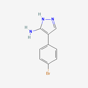 Chemical structure of 5-Amino-4-(4-bromophenyl)pyrazole