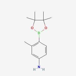 Chemical structure of 4-Amino-2-methylphenylboronic acid pinacol ester