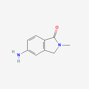 Chemical structure of 5-amino-2-methyl-2,3-dihydro-1H-isoindol-1-one