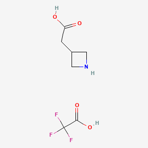 Chemical structure of 3-azetidineacetic acid trifluoroacetate