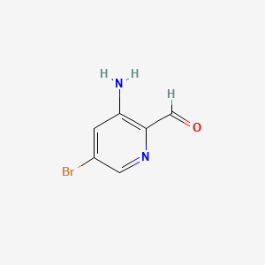 Chemical structure of 3-amino-5-bromopyridine-2-carbaldehyde