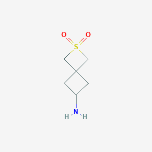 Chemical structure of 6-amino-2,2-dioxo-2-thia-spiro[3.3]heptane
