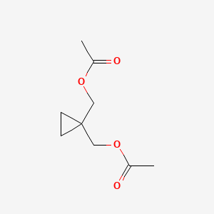 Chemical structure of {1-[(acetyloxy)methyl]cyclopropyl}methyl acetate